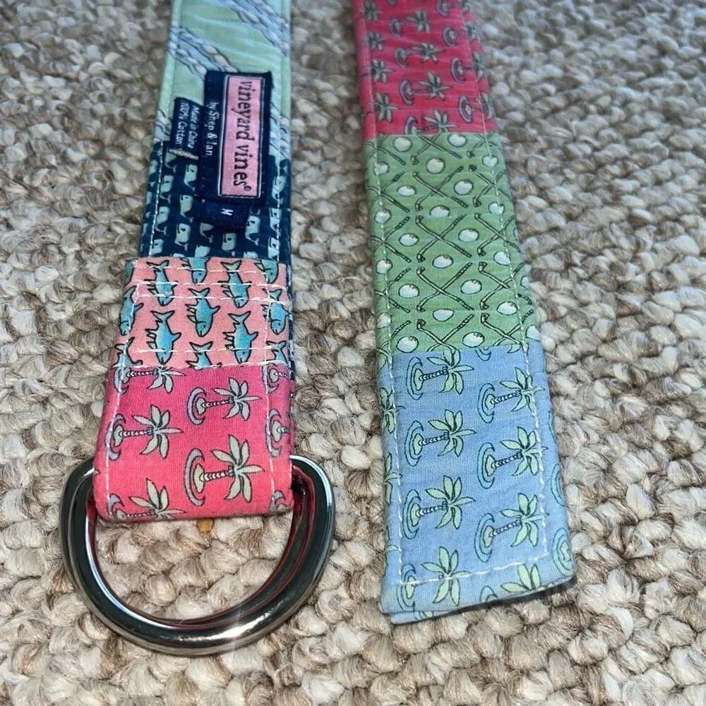 VINEYARD VINES D-RING PATCHWORK BELT WOMENS SIZE SMALL